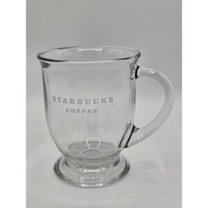 Starbucks Clear Glass 12 0z. Footed Coffee Mug